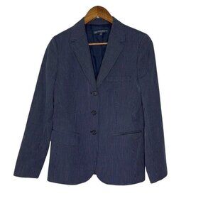 Brooks Brothers 346 Navy Blue Milano Pin-Striped  Blazer Jacket Size 8 Women's